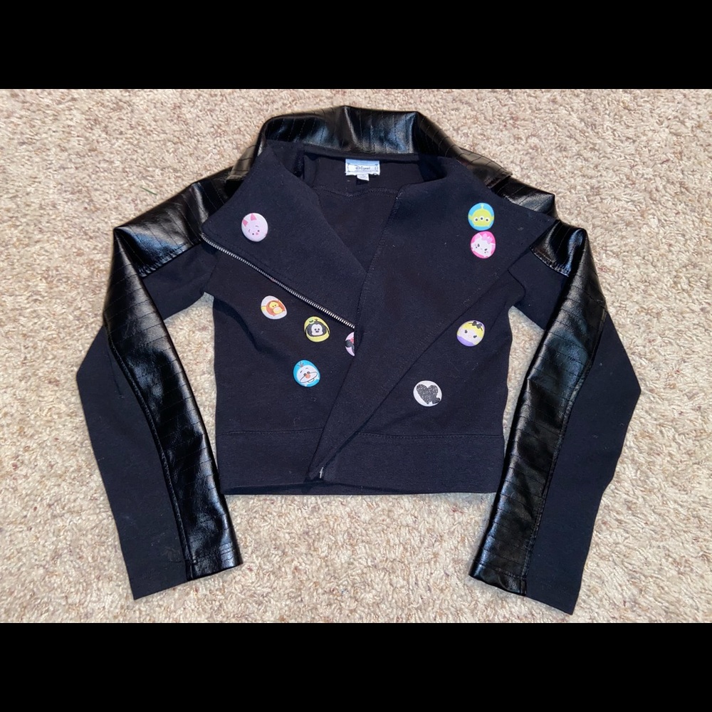 D-Signed Disney Tsum Tsum faux Leather Jacket 7/8